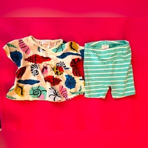 Hanna Andersson Tunic and Bike Short Set